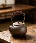 Swap In Replacement Teapot Handle For Ceramic Pots And Porcelain Teapots Heat Resistant Ergonomic Grip Easy Fit For Vintage Japanese Chinese Style Teaware Repair And Tea Ceremony Accessories dark brown woven handle on ceramic teapot