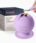 iVyne Berry suctioned vinyl collector in lavender with suction base.