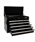 Heavy Duty Professional Industrial Portable 9-Drawer Tool Chest Cabinet With Ball Bearing Drawer Slides And Locking Cam System, 26 Inch Steel Tool Storage Box Organizer For Home Garage Shop, open with drawers extended