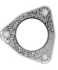 Front view of exhaust flange gasket, 2.5-inch, 3-bolt, graphite, high-temperature, Amazon brand