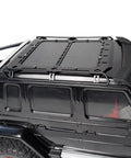 Rad Carbon Fiber Roof Rack And Luggage Carrier For Traxxas TRX6 T6 G63 6x6 1 10 Scale RC Vehicles close-up view on black truck body.