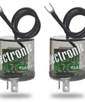 Front view of 12V LED Flasher Relay Pack Of 2 2 Pin Heavy Duty Turn Signal Relay With Ground Wire For Cars And Motorcycles