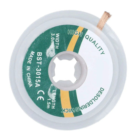 Desoldering Wick No Clean Alloy Copper Solder Removal Braid 1.5m Length 3.0mm Diameter spool for electronics repair