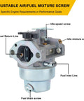 Manual Choke Carburetor Replacement For Honda GCV160 Engine Lawn Mower And Pressure Washer showing fuel and idle screws labeled.