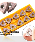Ten Pack WNMG080408 Carbide Inserts For Lathe Tool Holders Pro Grade Precision Cutting For Metalworking Built To Last Durable Lathe Inserts 10 Count Set