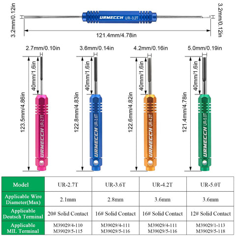 Deutsch Connector Terminal Removal Tool Set For DT DTM DTP DTHD HD Series Depinning Kit with color-coded pin extractors.