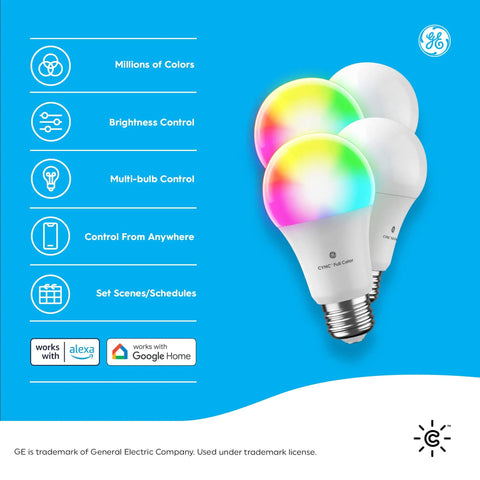 Color Changing Smart LED Bulbs A19 with Bluetooth and Wi Fi, Works With Alexa and Google Assistant, 4 Pack, 9.5W, product features