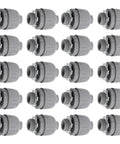 20 Piece Bulk Pack of 3/4 Inch NPT Liquid Tight Connectors for Flexible Electrical Conduit Nylon 6 Non Metallic, gray adapters.
