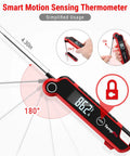 Instant Read Meat Thermometer Digital For Kitchen And Grill, Waterproof Food Thermometer with 180 Degree Auto Rotating Screen