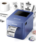 Rad Desktop Bluetooth Label Printer In Dark Blue For Home Office And Business Setup, printing various adhesive labels.