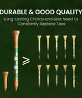Durable Birch Wood Golf Tees Value Pack 100 Count With 80 Regular Tees In Two And Three Quarters Or Three And A Quarter Inches And 20.