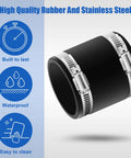 Four Pack Flexible PVC Couplings With Stainless Steel Clamps For Plastic And Copper Plumbing 2 Inch Easy Fit Tight Seal
