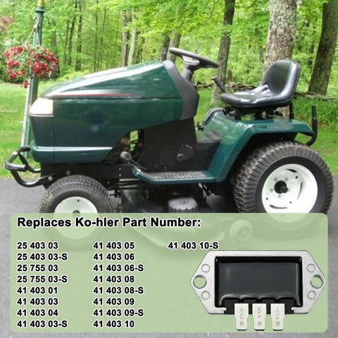 Voltage Regulator Rectifier Replacement For 8 To 25 HP Engines With 15 Amp Alternators Kohler Compatible near lawn tractor