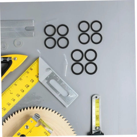 100 Pcs Skateboard Bearing Washers And Hardware Kit For Trucks And Longboards, Speed Washers, Spacers, Nuts And Bolts, tools and washers on a surface.