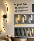 No Brainer Wireless Led Wall Sconces With Rock Solid 10000Mah Battery, 3CCT Lighting Tweak, Slick Black Shell, Quick Snap Install, Long Enduring Rechargeable Home Accent 2 Pack showing adjustable brightness and color temperatures