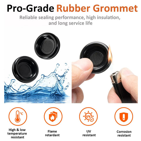 Upgraded Rubber Grommet Kit With Seven Sized Grommets For Wiring And Hole Plugs Automotive Closed Firewall Seals