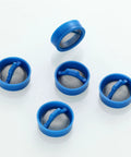 Five blue stainless steel mesh filters from 20 Pack Universal Washing Machine Water Inlet Valve Filter Screens Replacement Kit.