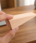 Wooden Triangle Door Stopper Wedges 20 Piece Non Slip Door Stops for Home and Bathroom, held in hand, sturdy wood