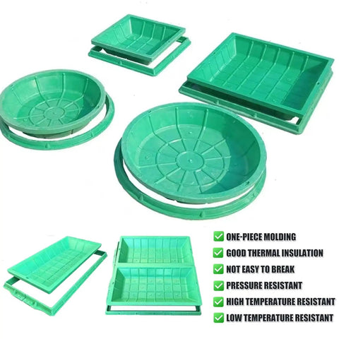 Heavy Duty Invisible Resin Manhole Cover And Frame For Lawn And Garden Weatherproof Round Drainage Cover 39.4 Inch Diameter