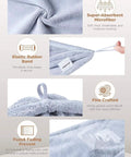 Go To Rapid Dry Microfiber Hair Towel Wraps For Women Three Pack, showcasing elastic band and super absorbent texture in use