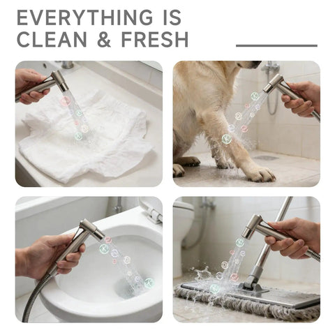 Handheld Bidet Sprayer With Built In Filter And Adjustable Water Pressure Stainless Steel Jet Spray For Toilet Purified Water