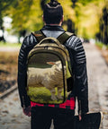 Forest Meadow Wool Sheep Printed Unisex Backpack Large Capacity All Day Carryall with polyester fabric and smooth zipper