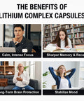 Lithium Orotate 20 Mg Complex Capsules With Magnesium Glycinate And Ashwagandha for focus, memory, mood, and brain health benefits.