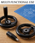 Two Pack Bakelite Hand Wheel With Revolving Handle For Lathe And Milling Machines 4 Inch Black Handwheel Dimensional Stability