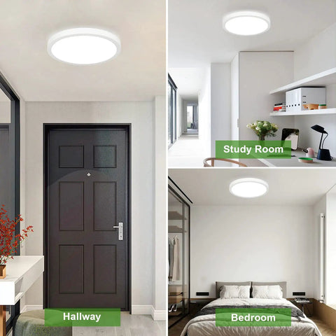 Dimmable 48W LED Ceiling Light With Remote Control, 20 Inch Round Flush Mount in hallway, study room, bedroom scenes