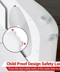 Foldable Electric Meat Slicer For Home With 6.7 Inches Removable Stainless Steel Blade showing child-proof dual safety locks.