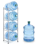 4 Tier Water Jug Rack Stand For 5 Gallon Jugs, Detachable Dispenser Holder For Home Kitchen Office, Heavy Duty Steel With Silver Finish