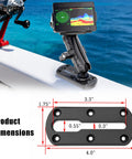 Universal Kayak Track Rails Mount Kit 4 Inch Two Pack For Fish Finder Rod Holder And Accessories Paddle Holder Camera Mounts Cup Holders Easy Rig For Your Kayak Fishing Setup, 4-inch black rail base mounted on kayak with fish finder