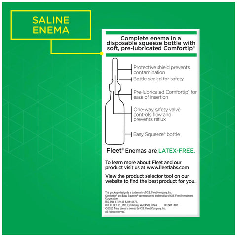 Diagram of Fast Acting Saline Enema For Adults Laxative Relief In Minutes features like latex-free nozzle and safety valve.