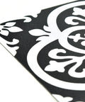 Close-up of Gothic Black Peel And Stick Floor Tiles For DIY Makeover Easy Install No Grout Water Resistant Durable Vinyl