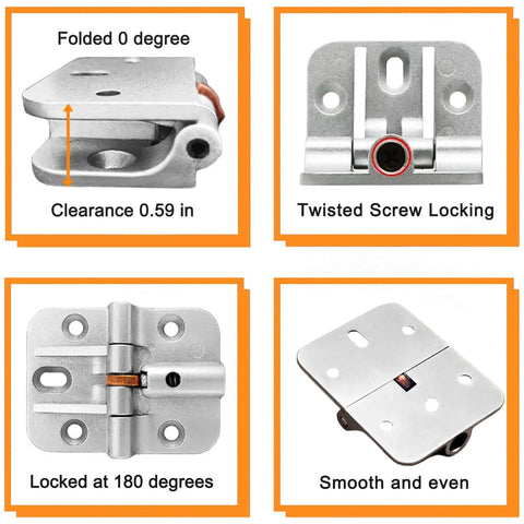 Adjustable 180 Degree Locking Hinges For DIY Bifold Doors And Folding Tables Zinc Alloy Construction 4 Pack