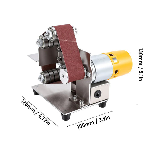 Fafeicy 3 In 1 Mini Belt Sander With Adjustable Speed Electric Bench Grinder For Metal Wood And Jewelry Polishing Station, compact design.