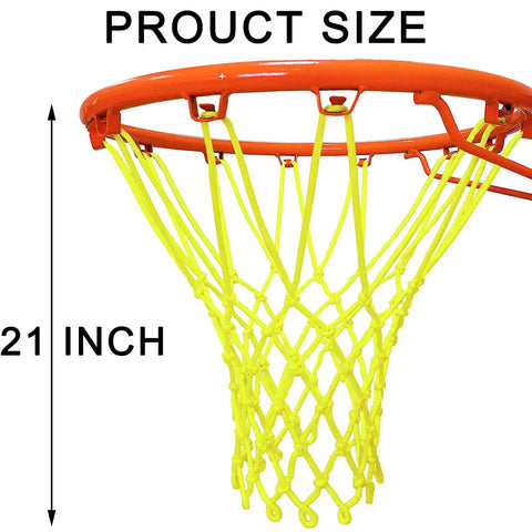 Glow Nightlight Basketball Net For Outdoor Courts Sun Powered Luminous Nylon Net Fits Standard 21 Inches Rims With 12 Loops