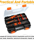 Open 3 Pack Double Sided Toolbox Organizer With 34 Removable Compartments Handy Hardware Storage Case for screws and bolts