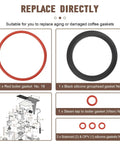 Gasket Repair Kit For Espresso Machines, Silicone O Ring Set With Boiler And Grouphead Gaskets, Replacement Seals For Classic Baby Evolution Twin Espresso Makers, Full Seal Set To Keep Your Brew On Point. Red boiler gasket and black silicone grouphead gasket
