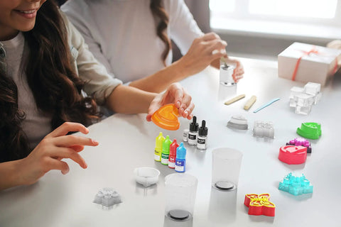 Kids using Soap Making Kit For Kids Create 8 Colorful Soaps With Fragrance And Glitter Using Four Molds A Kid Approved Craft