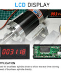CNC Beast Brushless Spindle Motor Kit 600W ER16 48V DC 0 To 9000RPM With Mach3 Ready Control Real Time LCD Readout showing speed
