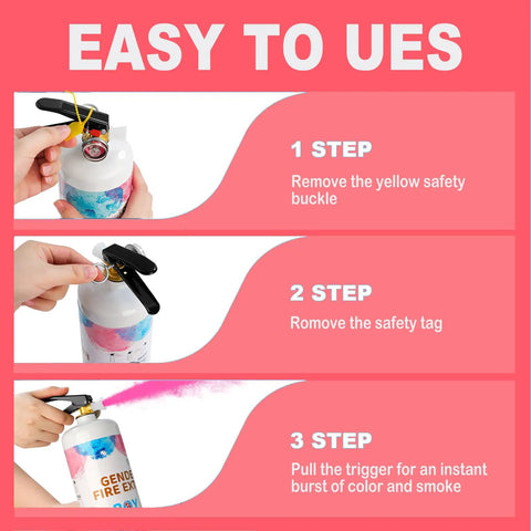 Premium Gender Reveal Fire Extinguisher Spray 2 Pack With Solid 2.3 Pound Pink And Blue Smoke Cannons That Last A Full Twenty Seconds For Your Ultimate Outdoor Party Setup And Non Toxic Celebration Props That Hits Different