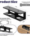 Slick Under Desk Laptop Mount Game Changer For Compact Home Offices Featuring Adjustable Three Piece Brackets That Frees Up Legroom Includes Anti Slip Felt Backing To Guard Your Rig, showcasing product dimensions and features.