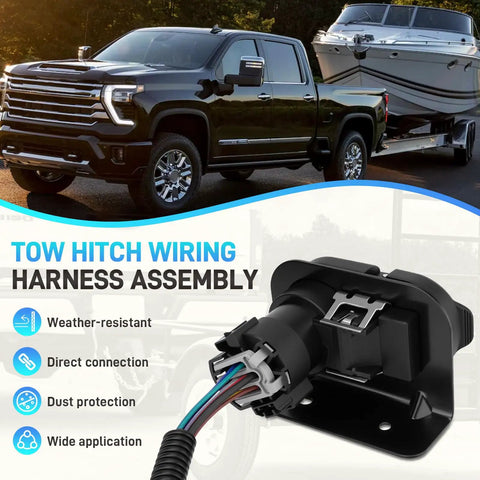 7 Way Blade And 4 Way Flat Trailer Wiring Harness Connector Kit With Mounting Bracket for pickup truck towing a boat.