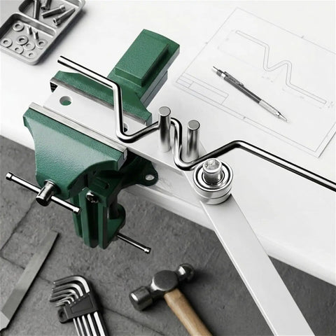 Electric Mini Rebar Bender And Pipe Tube Bending Tool with adjustable clamps, ideal for precise angle bends on 3/8 inch rods.