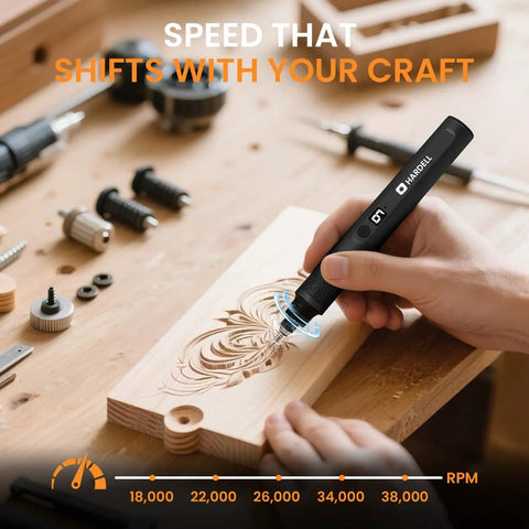 Badass Brushless Engraving Pen With 41 Heavy Duty Accessories For Metal Wood Glass And Plastic USB C Rechargeable Cordless Carving Tool Slick Precision Kit For Hobbyists And Beginners engraving wood with intricate design