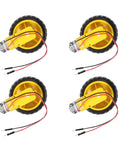 Four Pack TT Motors With 1 To 48 Gearbox Dual Shaft, 3 To 6V, 200 RPM, Wheel Kit For Arduino DIY Smart Car Robots in yellow casing