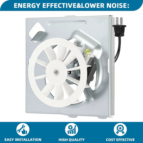 Heavy Duty Replacement Fan Motor For 696N R02 B Bathroom Ventilation Unit Smooth Airflow Upgrade showing white fan blades on a metal housing.