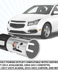 Cigarette Lighter Socket Replacement With Removal Tool For 12V Cars Power Outlet Socket Adapter Plug Base Repair Kit Durable ABS Aluminum Build Easy Install Fits GM Chevrolet GMC Buick Cadillac And More image showing socket with car in background.