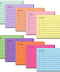 10 Pack To Do List Sticky Notes 3x4 Inches Square Lined Notepads With 50 Sheets Each, 500 Sheets Total, Colorful 10 Color Notes